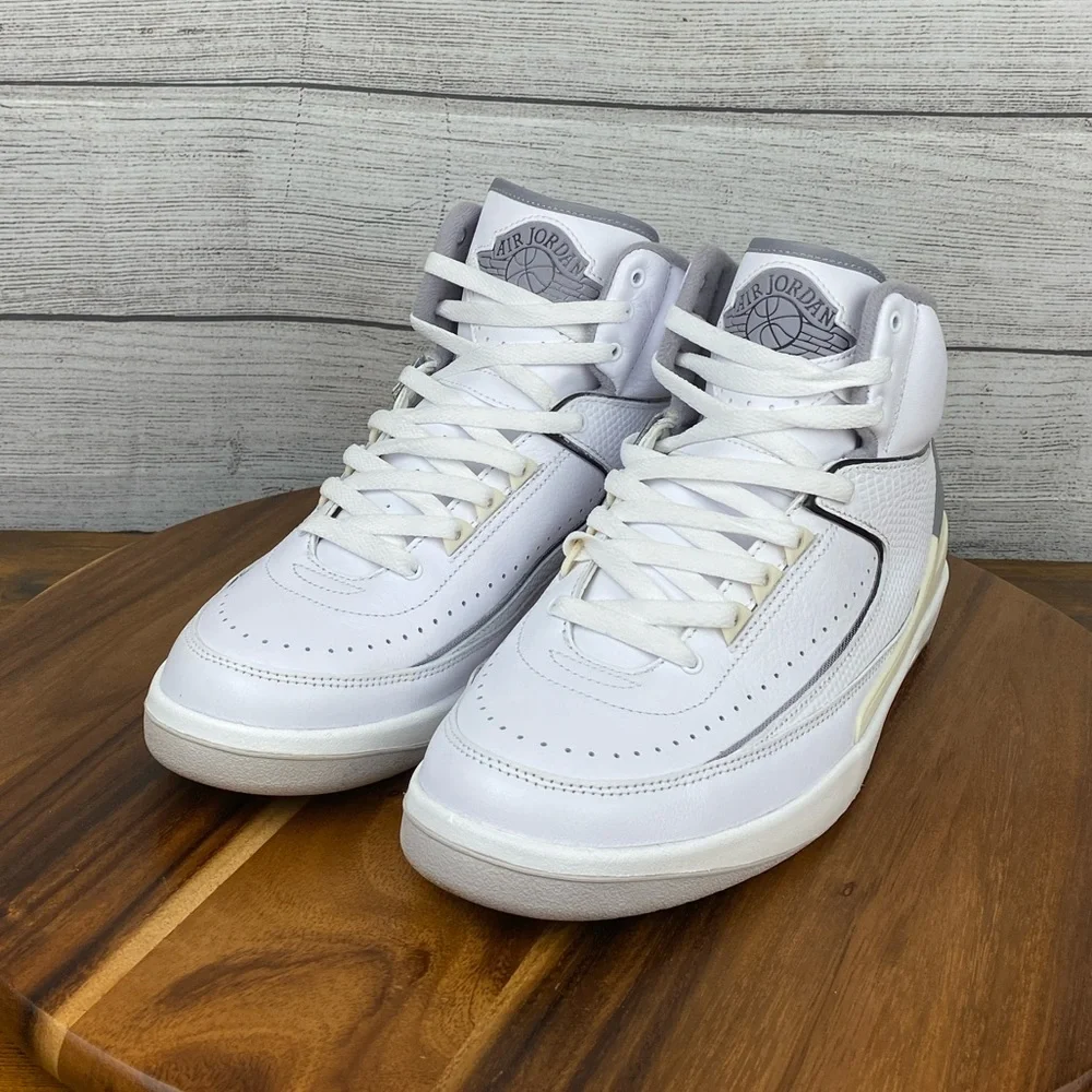 Nike Air Jordan 2 Retro White Cement Grey Men’s Shoes DR8884-100 Sneaker Size 9